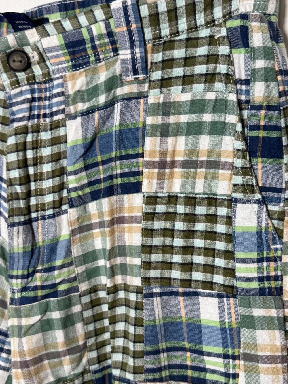 IZOD Men's Saltwater Patchwork Madras Plaid Golf Chino Shorts Size 32